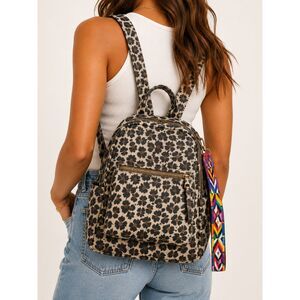 Leopard Print Backpack Purse Boho Aztec Strap Convertible Travel Bag